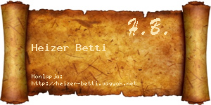 Heizer Betti névjegykártya